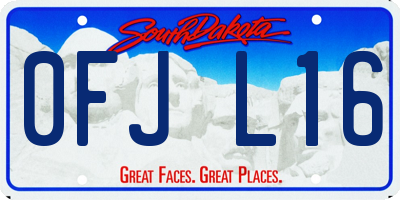 SD license plate 0FJL16