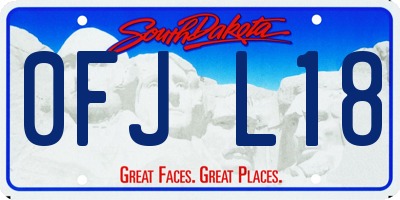 SD license plate 0FJL18
