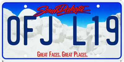SD license plate 0FJL19