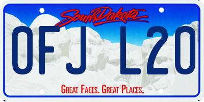 SD license plate 0FJL20