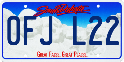 SD license plate 0FJL22
