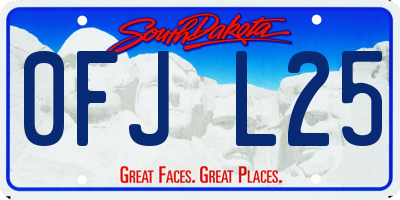 SD license plate 0FJL25