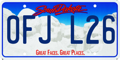SD license plate 0FJL26