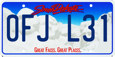 SD license plate 0FJL31