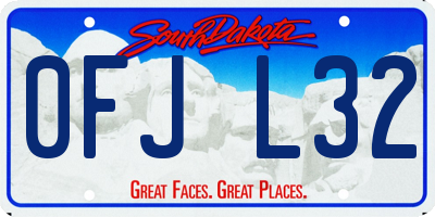 SD license plate 0FJL32