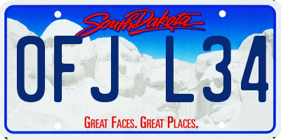 SD license plate 0FJL34