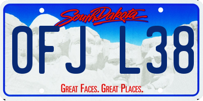 SD license plate 0FJL38