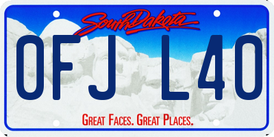 SD license plate 0FJL40