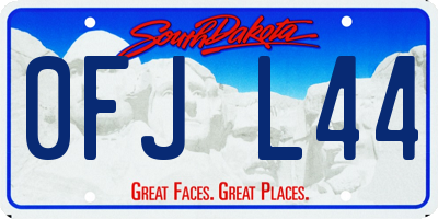 SD license plate 0FJL44
