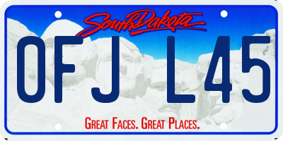 SD license plate 0FJL45