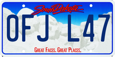 SD license plate 0FJL47