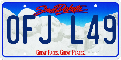 SD license plate 0FJL49