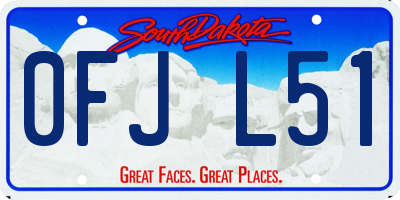SD license plate 0FJL51