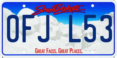SD license plate 0FJL53