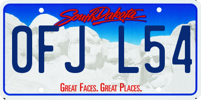 SD license plate 0FJL54