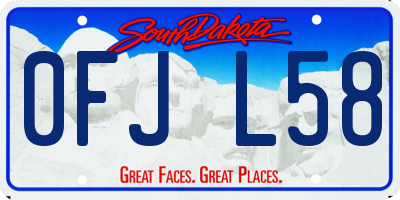 SD license plate 0FJL58