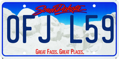 SD license plate 0FJL59