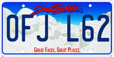 SD license plate 0FJL62