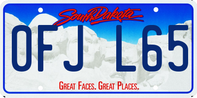 SD license plate 0FJL65