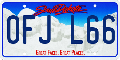 SD license plate 0FJL66