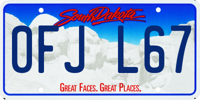 SD license plate 0FJL67