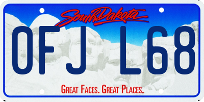 SD license plate 0FJL68
