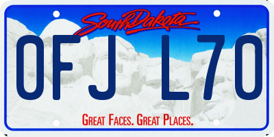 SD license plate 0FJL70