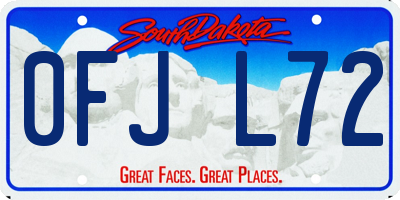 SD license plate 0FJL72