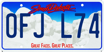 SD license plate 0FJL74