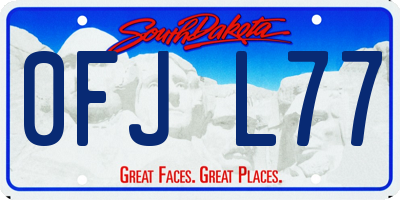 SD license plate 0FJL77