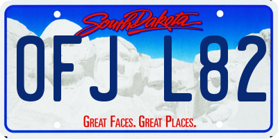 SD license plate 0FJL82