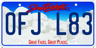 SD license plate 0FJL83