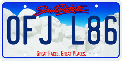 SD license plate 0FJL86
