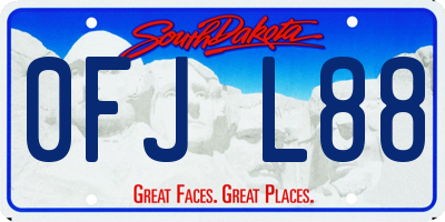 SD license plate 0FJL88