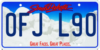 SD license plate 0FJL90