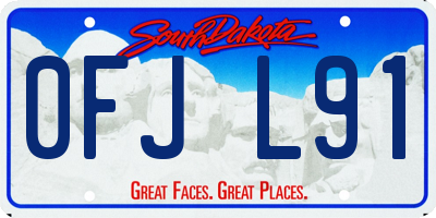 SD license plate 0FJL91