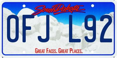 SD license plate 0FJL92