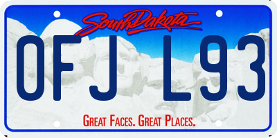 SD license plate 0FJL93