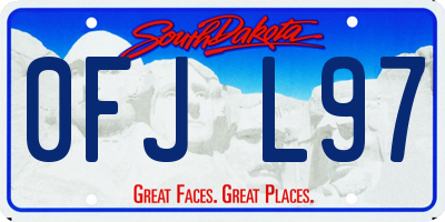 SD license plate 0FJL97