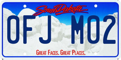 SD license plate 0FJM02