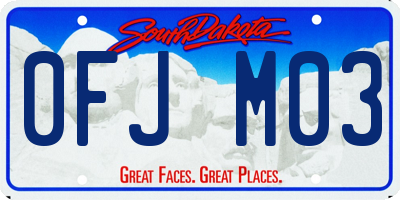 SD license plate 0FJM03