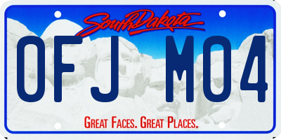 SD license plate 0FJM04