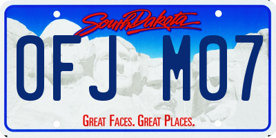 SD license plate 0FJM07
