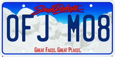SD license plate 0FJM08
