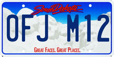 SD license plate 0FJM12