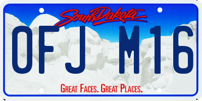 SD license plate 0FJM16