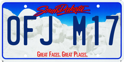 SD license plate 0FJM17