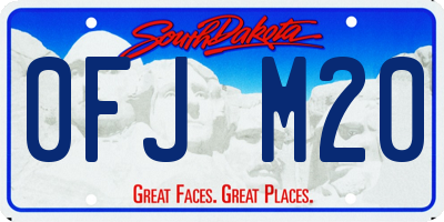 SD license plate 0FJM20