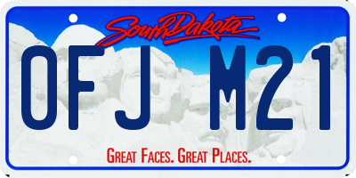 SD license plate 0FJM21