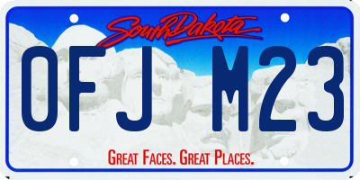 SD license plate 0FJM23